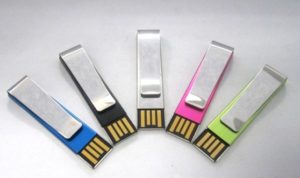 Metal Clip Mini Flat custom USB Drive